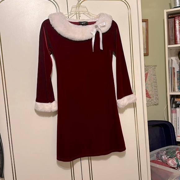 BCXgirl stretch red velvet Christmas dress - Picture 2 of 11